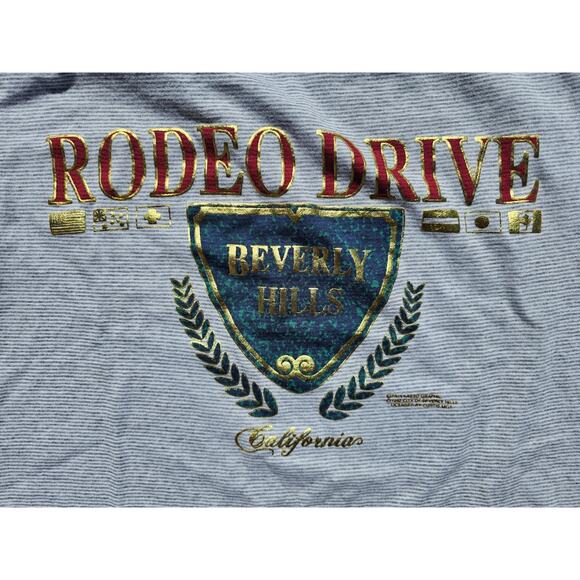 Vintage 1992 Beverly Hills Rodeo Drive T Shirt Belton Size Medium Single Stitch - Picture 2 of 7